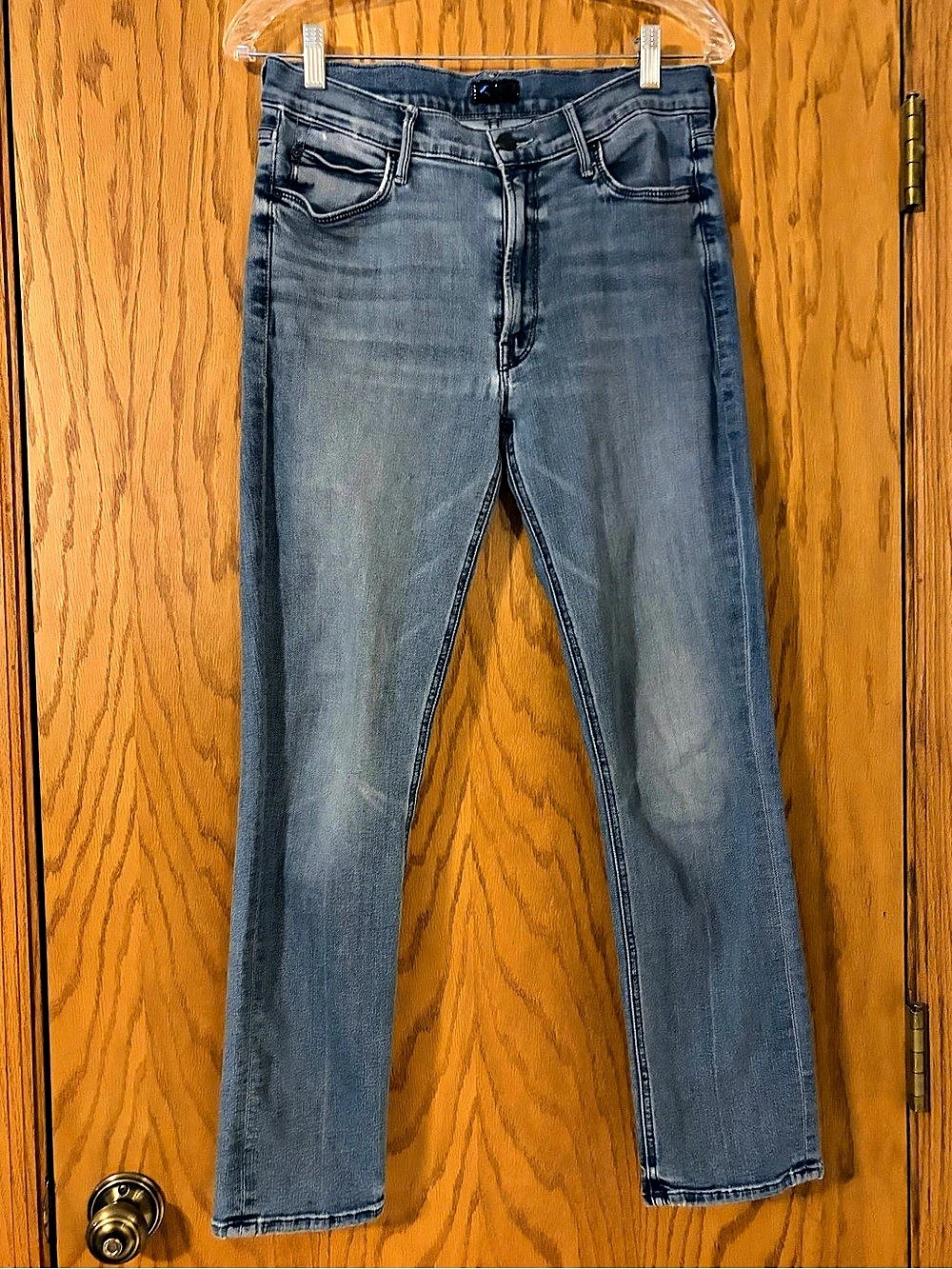 MOTHER The Mid Rise Dazzler Ankle Blue Skinny Jeans Waist 30 Like New